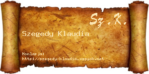 Szegedy Klaudia névjegykártya